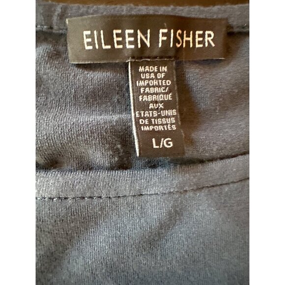 Eileen Fisher Asymmetrical Hem Tunic Top L/G Blue Grey - Picture 2 of 5